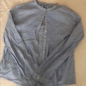 Light blue button up
